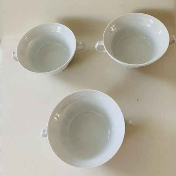 Vintage Limoges Union Limousine France White Cream Soup Cups 3 - Picture 2 of 12